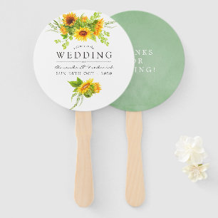 Wasserfarbe Bohemisch Boho Sonnenblume Gastgeschen Fächer