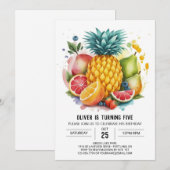 Wasserfarbe Bohemisch Frucht Geburtstag Einladung (Vorne/Hinten)