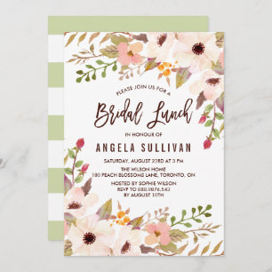 Wasserfarbe Bohemische Blume Bridal Mittagessen Einladung