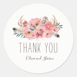 Wasserfarbe Bohemische Hochzeit Danke Stickers