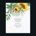 Wasserfarbe Bohemische Sonnenblumenhochzeit Flyer<br><div class="desc">Boho rustikale Aquarellsonnenblumen und Mohnsamenköpfe Hochzeitseinladung individuell auf Ihre Veranstaltungsspezialitäten. Umschläge sind nicht enthalten. Für dickere Einladungen mit Umschlägen und passenden Produkten zum selben Thema lesen Sie bitte die unten stehende Kollektion.</div>