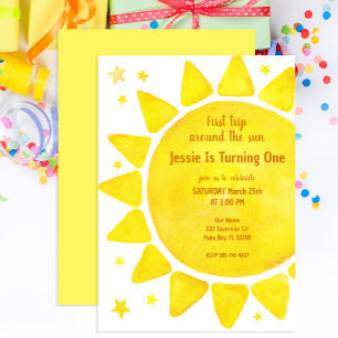 Wasserfarbe Boho 1. Geburtstag Napkins - Erste Rei Einladung