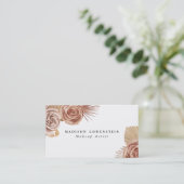 Wasserfarbe Boho Beige Rose getrocknete Palmen Blä Visitenkarte (Stehend Vorderseite)