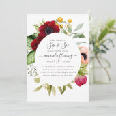 Wasserfarbe Boho Blumensippe und sehen Einladung (Stehend Vorderseite)