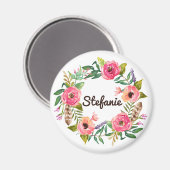 Wasserfarbe Boho Blumenstraube Personalisiert Magnet (Vorderseite/Rückseite)