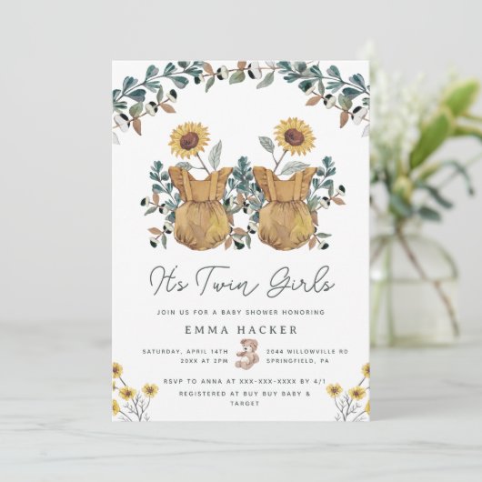 Wasserfarbe Boho Blumenzwiebeln Dusche Einladung (Stehend Vorderseite)