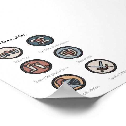 Wasserfarbe boho die Rüstung Gottes Poster (Ecke)