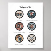 Wasserfarbe boho die Rüstung Gottes Poster (Vorne)