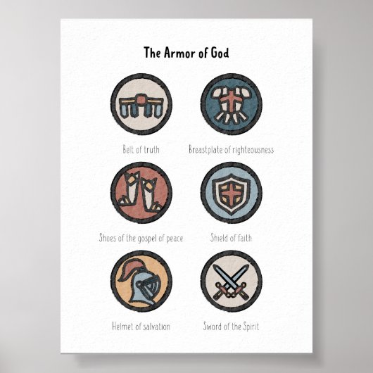Wasserfarbe boho die Rüstung Gottes Poster (Vorne)