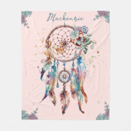 Wasserfarbe Boho Dreamcatcher Personalisiert Name Fleecedecke