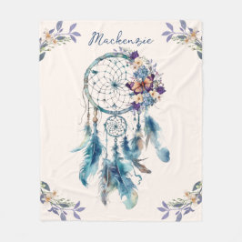 Wasserfarbe Boho Dreamcatcher Personalisiert Name Fleecedecke