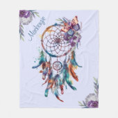 Wasserfarbe Boho Dreamcatcher Personalisiert Name Fleecedecke (Vorderseite)