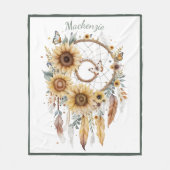 Wasserfarbe Boho Dreamcatcher Personalisiert Name Fleecedecke (Vorderseite)