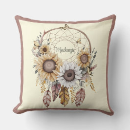 Wasserfarbe Boho Dreamcatcher Personalisiert Name Kissen