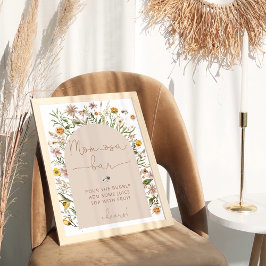 Wasserfarbe Boho Floral Baby Dusche Momosa Bar Poster