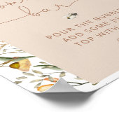 Wasserfarbe Boho Floral Baby Dusche Momosa Bar Poster (Ecke)