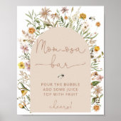 Wasserfarbe Boho Floral Baby Dusche Momosa Bar Poster (Vorne)