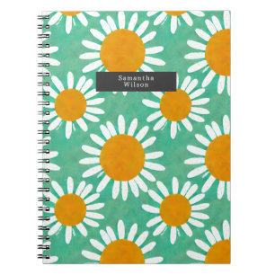 Wasserfarbe Boho Folk Art Inspiriert Daisies Notizblock