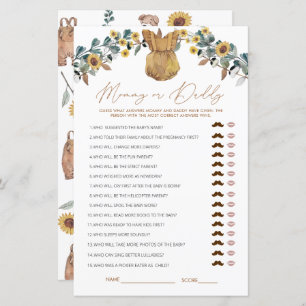 Wasserfarbe Boho Mommy oder Daddy Baby Showspiel