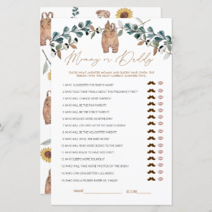 Wasserfarbe Boho Mommy oder Daddy Baby Showspiel