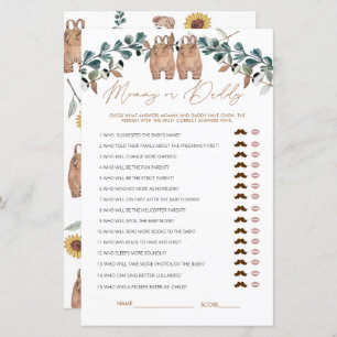 Wasserfarbe Boho Mommy oder Daddy Baby Showspiel