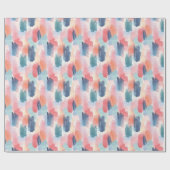 Wasserfarbe Boho Pinselstriche Geschenkpapier (Flach)