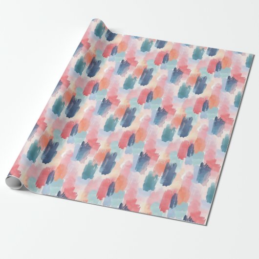 Wasserfarbe Boho Pinselstriche Geschenkpapier (Ungerollt)