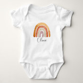 Wasserfarbe Boho Rainbow Name Baby Strampler (Vorderseite)