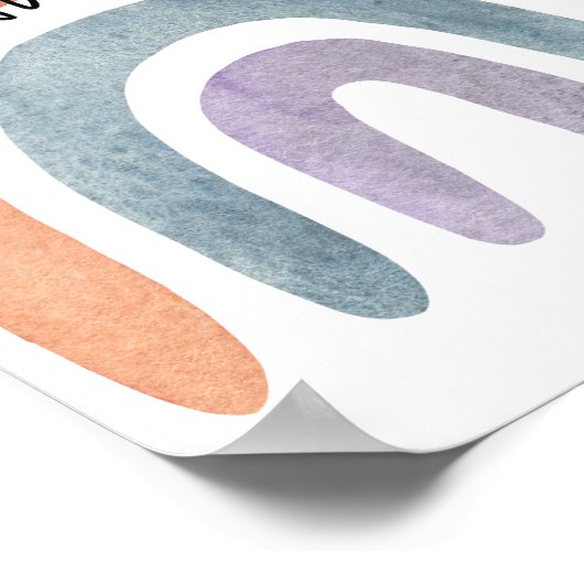 Wasserfarbe Boho Regenbogen Babys sind süßes Poste Poster (Ecke)