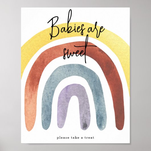 Wasserfarbe Boho Regenbogen Babys sind süßes Poste Poster (Vorne)