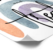 Wasserfarbe Boho Regenbogen Süßigkeiten und Lecker Poster (Ecke)