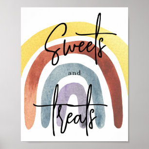 Wasserfarbe Boho Regenbogen Süßigkeiten und Lecker Poster