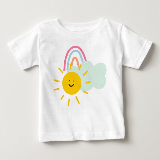 Wasserfarbe Boho Regenbogen und Sonne Baby T-shirt (Vorderseite)