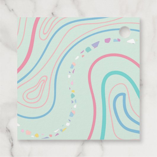 Wasserfarbe Boho Regenbogen und Sonne Geschenkanhänger (Rückseite)