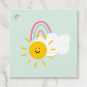 Wasserfarbe Boho Regenbogen und Sonne Geschenkanhänger (Vorderseite)