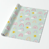 Wasserfarbe Boho Regenbogen und Sonne Geschenkpapier (Ungerollt)