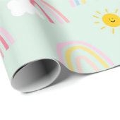 Wasserfarbe Boho Regenbogen und Sonne Geschenkpapier (Rolleneckpunkt)