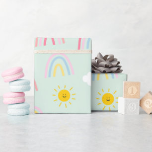 Wasserfarbe Boho Regenbogen und Sonne Geschenkpapier