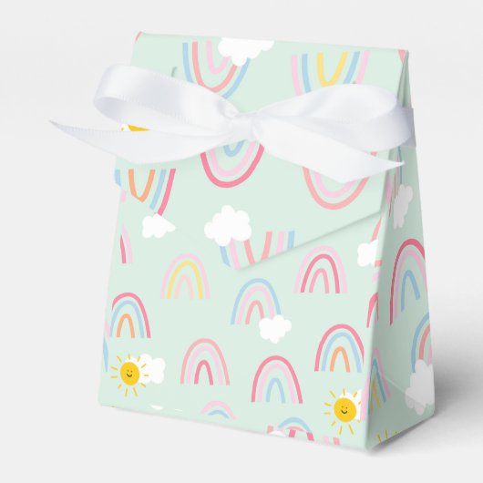 Wasserfarbe Boho Regenbogen und Sonne Geschenkschachtel (Vorderseite)