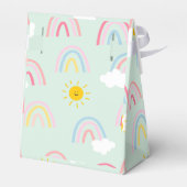 Wasserfarbe Boho Regenbogen und Sonne Geschenkschachtel (Rückseite)