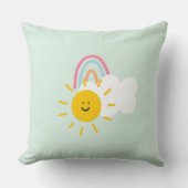 Wasserfarbe Boho Regenbogen und Sonne Kissen (Vorderseite)