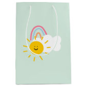 Wasserfarbe Boho Regenbogen und Sonne Mittlere Geschenktüte (Vorderseite)