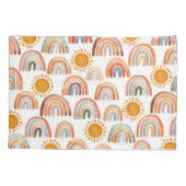 Wasserfarbe Boho Regenbogen und Sonne Personalisie Kissenbezug (Rückseite)