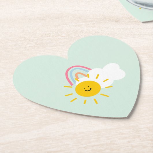 Wasserfarbe Boho Regenbogen und Sonne Untersetzer (angewinkelt)