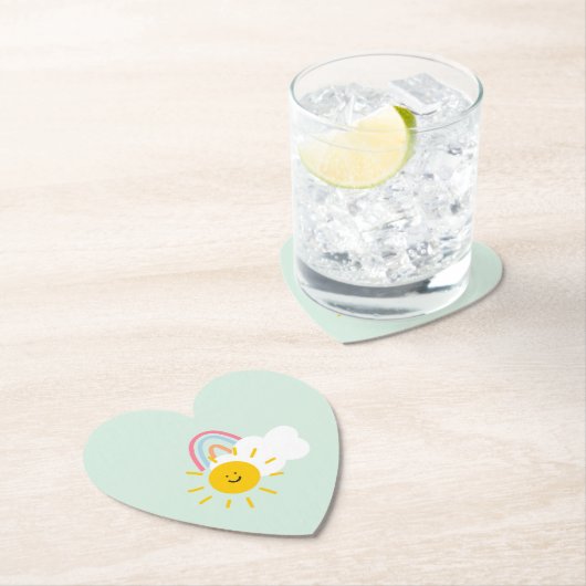 Wasserfarbe Boho Regenbogen und Sonne Untersetzer (Vor Ort)