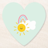 Wasserfarbe Boho Regenbogen und Sonne Untersetzer (Vorderseite)