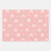 Wasserfarbe Boho Regenbogen und Stars Geschenkpapier Set (Vorderseite)