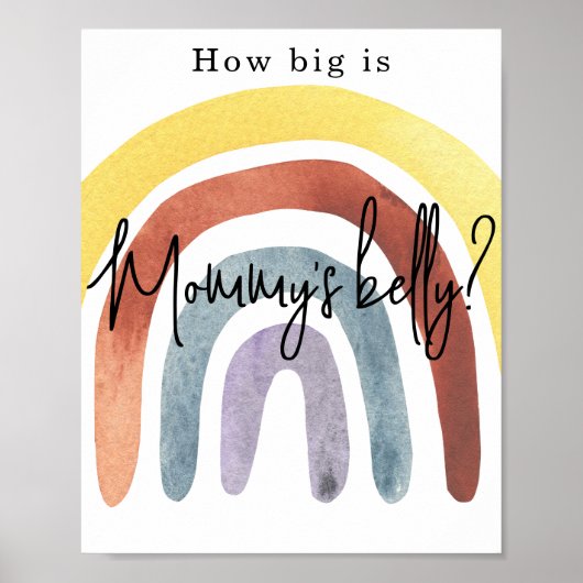 Wasserfarbe Boho Regenbogen Wie groß ist Mommy's B Poster (Vorne)