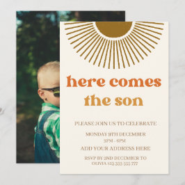 Wasserfarbe Boho Retro hier kommt die Sonne maßges Einladung