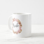 Wasserfarbe Boho Rose Getrocknete Palm-Blätter| Br Kaffeetasse (Vorderseite Links)